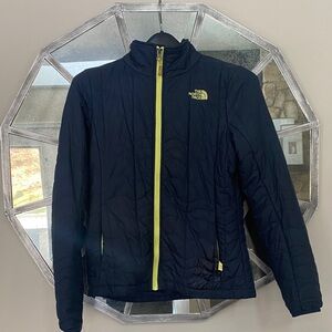 The North Face Navy Jacket with Lime Zipper